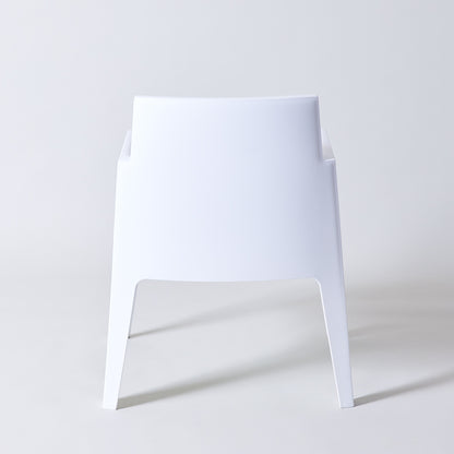 ガーデンチェア ホワイト グレー シンプルデザイン PVC素材 アウトドア